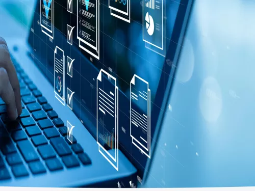 computer with symbols on it