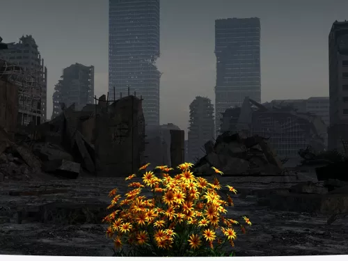 bright flower in the darkness