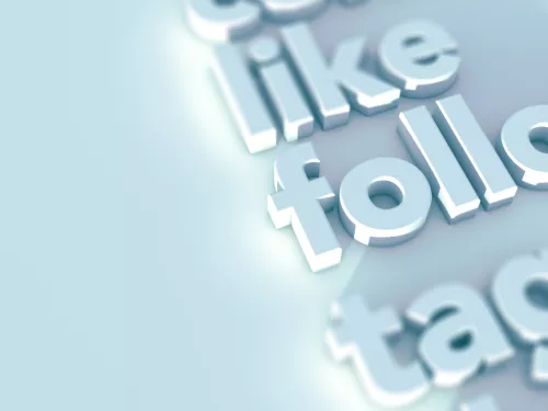 like, follow, tag words